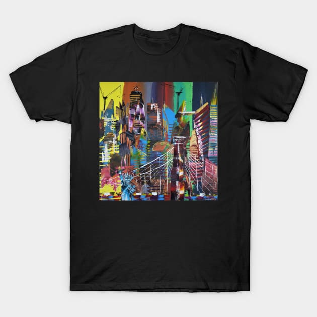 New York City Abstract Painting 857 T-Shirt by artsale